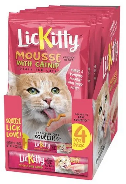 17ct 4pk Against the Grain LicKitty Mousse Squeezies Counter Display - Health/First Aid